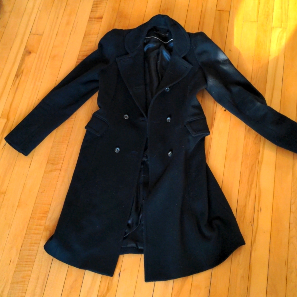 Black 100% wool coat